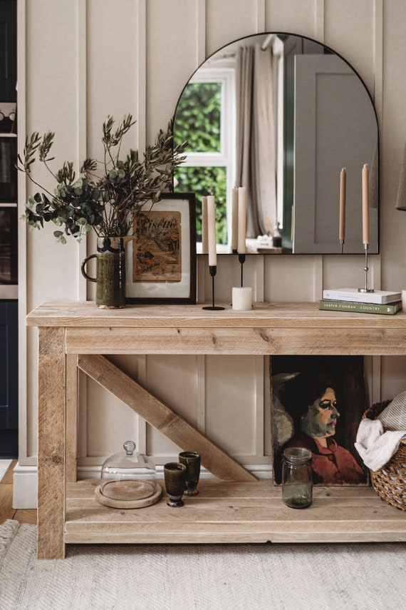 Rustic brown console table discount