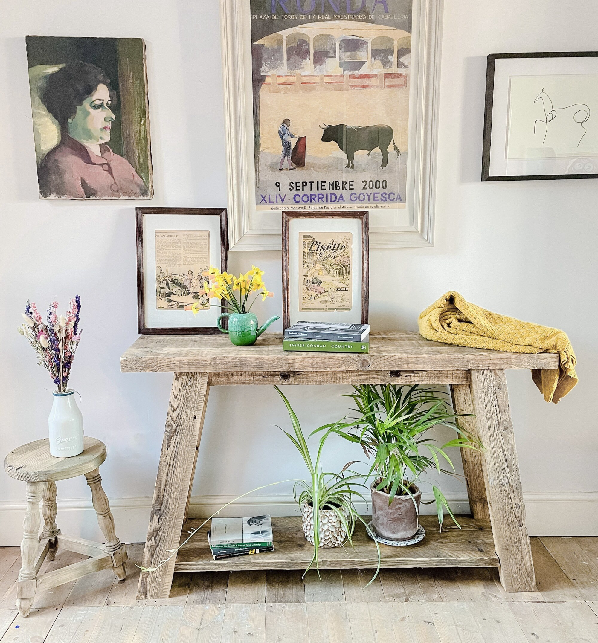 Narrow Rustic Hall Table Reclaimed Wood Console Table Rustic