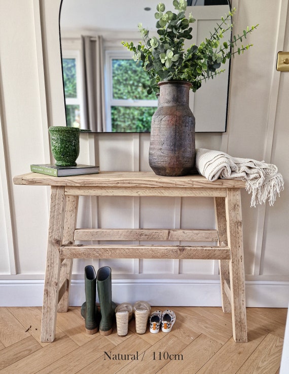 Rustic Console Table Narrow Reclaimed Wood Console Table and Radiator Table  Solid Wood Hall Table. 'the Splay Console' 