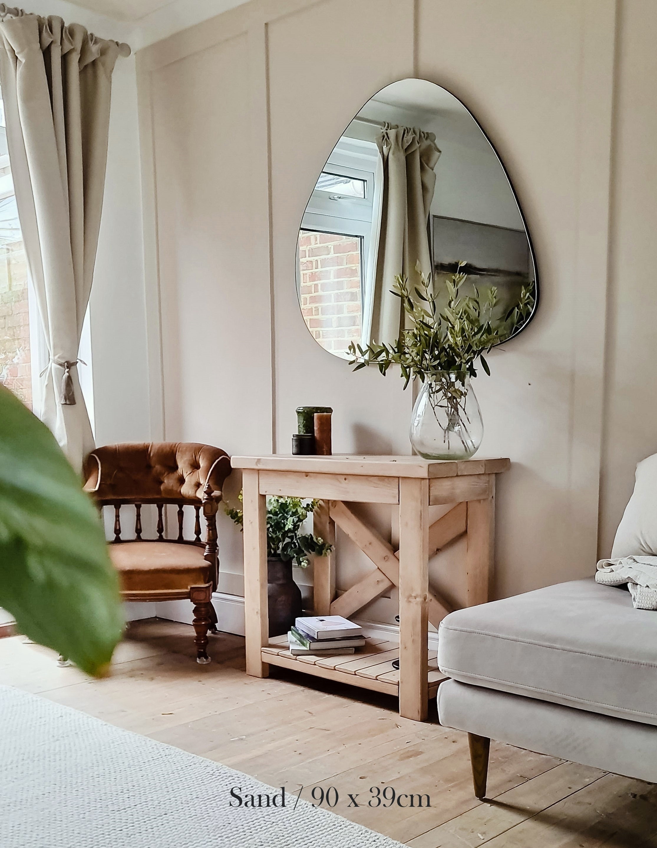 Farmhouse sentiment wood console cheap tables