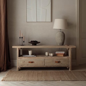 Rustic Reclaimed Wood TV Stand: Media Console with Drawers. The Auckland TV Unit