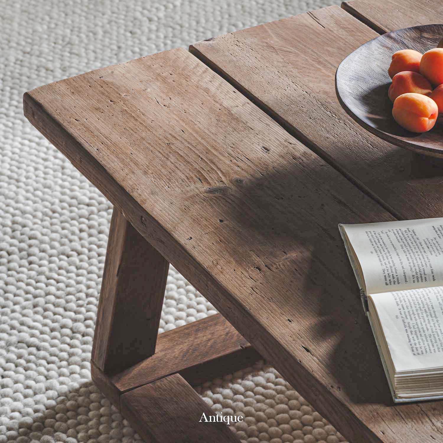 Reclaimed Wood Coffee Table With Bark Inlay | Four Corner Furniture |  Bozeman MT, image size:1500x1500