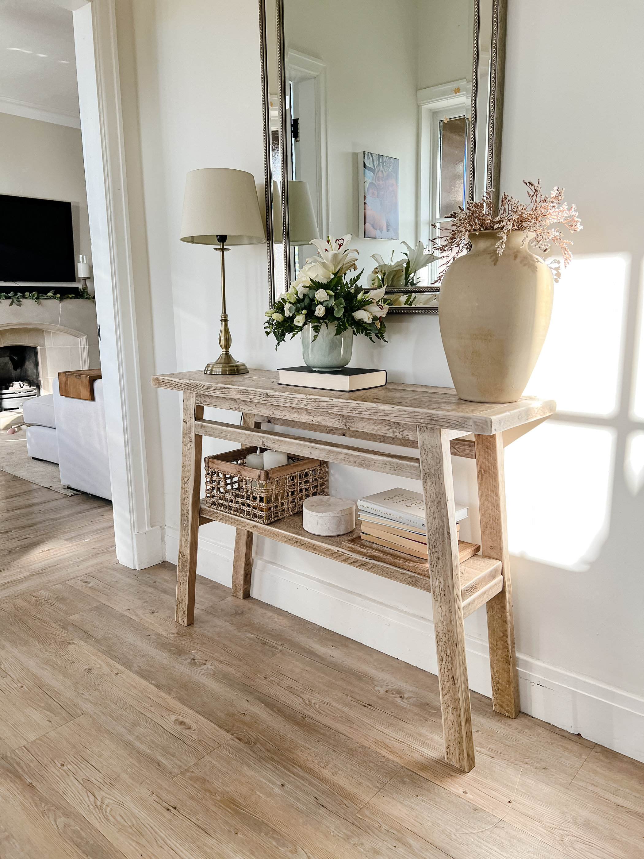 Console Table Rustic Wood Hall Table Reclaimed Wooden - Etsy UK