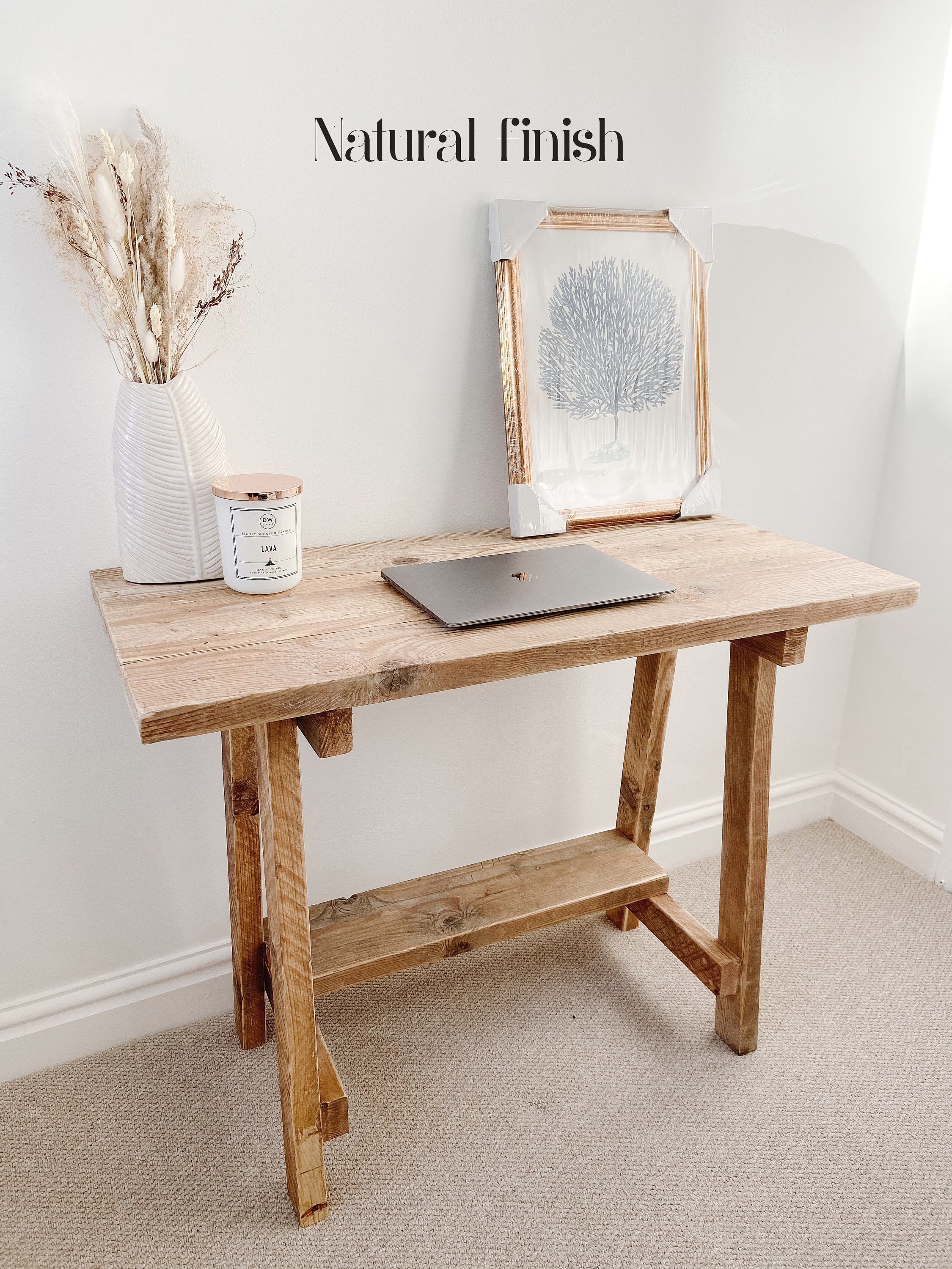 Rustic Wood Desk Vintage Wooden Writing Desk Scandinavian Etsy
