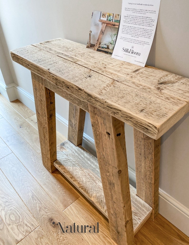Narrow Rustic Hall Table Reclaimed Wood Console Table - Etsy UK