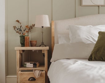 Rustic Bedside Table with Drawer - Reclaimed Wooden Side Table - Handmade Wood Nightstand - 'The Auckland'