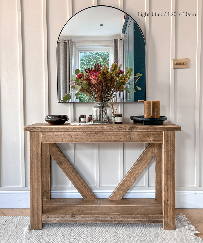 Rustic Wooden Console Table Reclaimed Wood Narrow Hall Table Etsy UK