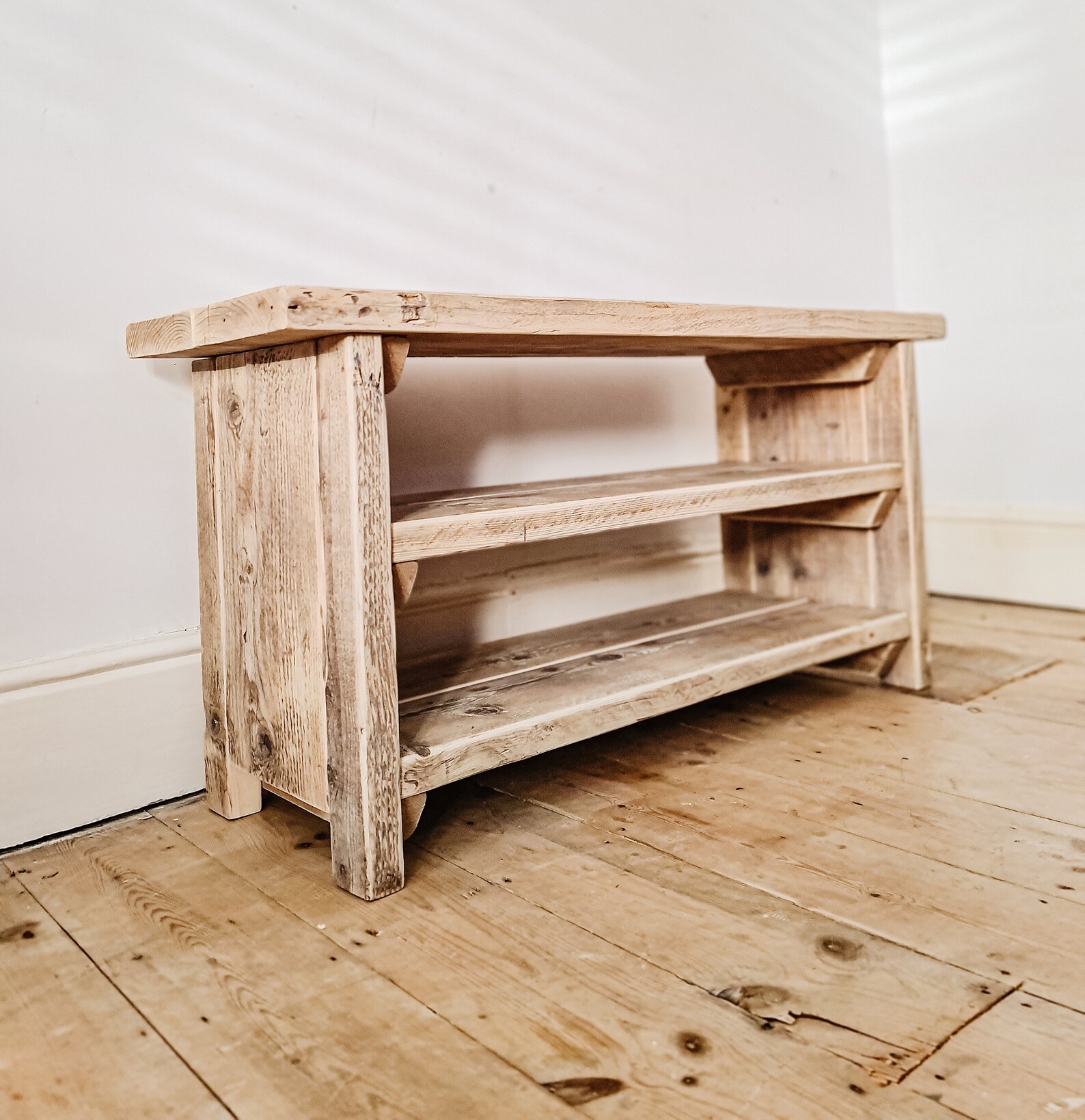 Rustic TV Stand Reclaimed Wood TV Unit Solid Wood TV Etsy UK