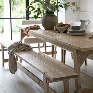 Rustic Reclaimed Wood Bench: Handmade Hall or Dining Seating. The Andersson Bench