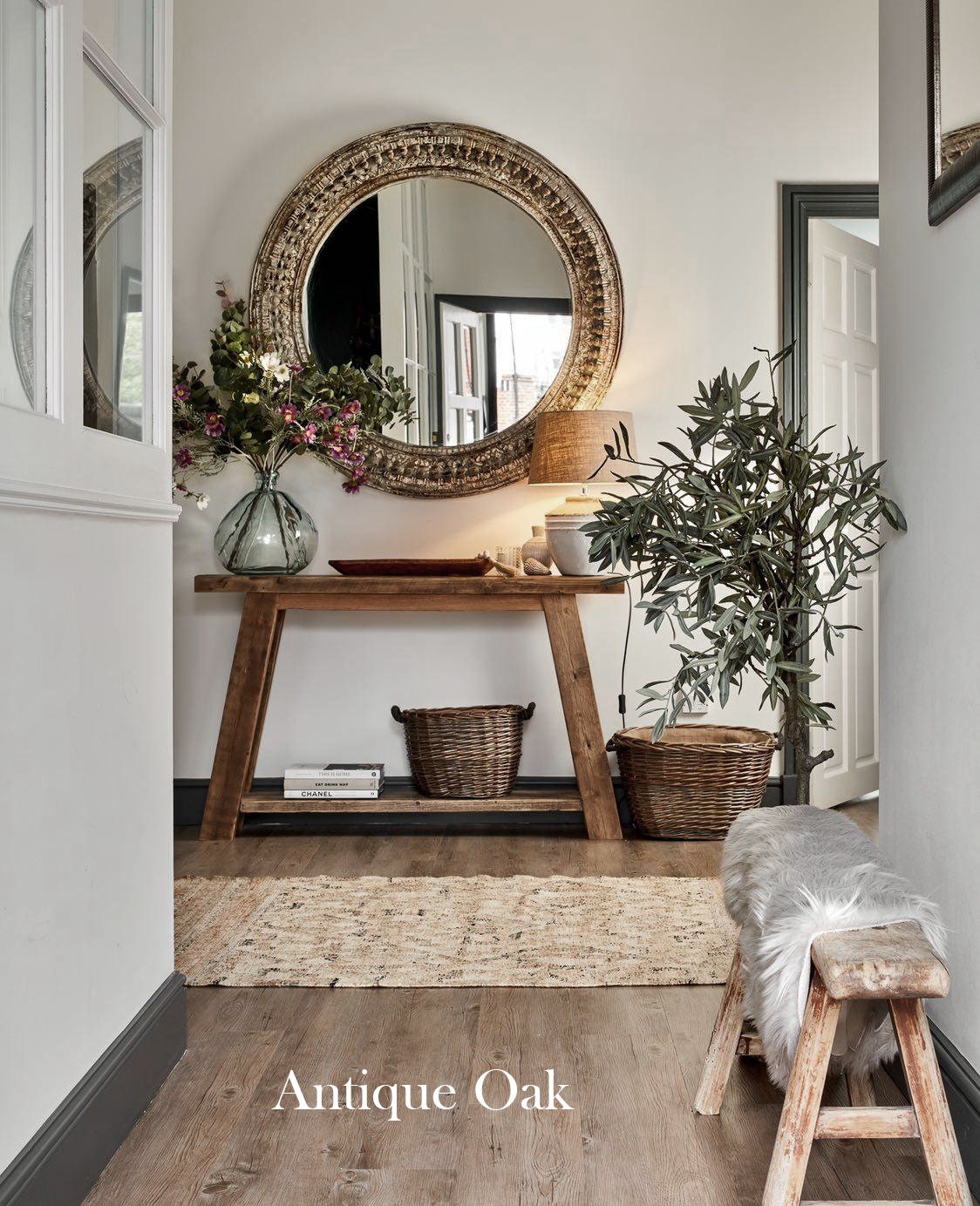 Narrow Rustic Hall Table Reclaimed Wood Console Table 