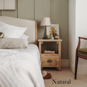 Rustic Bedside Table With Drawer Reclaimed Wooden Side Table Handmade ...