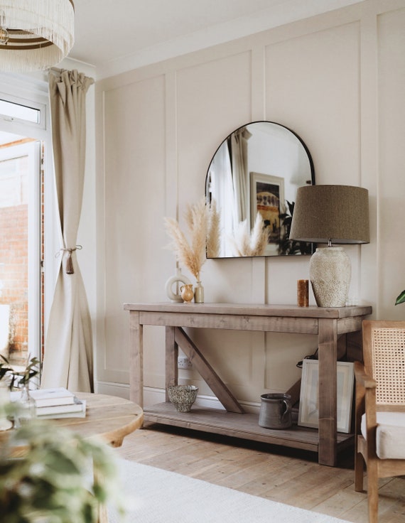 Rustic solid wood console table discount