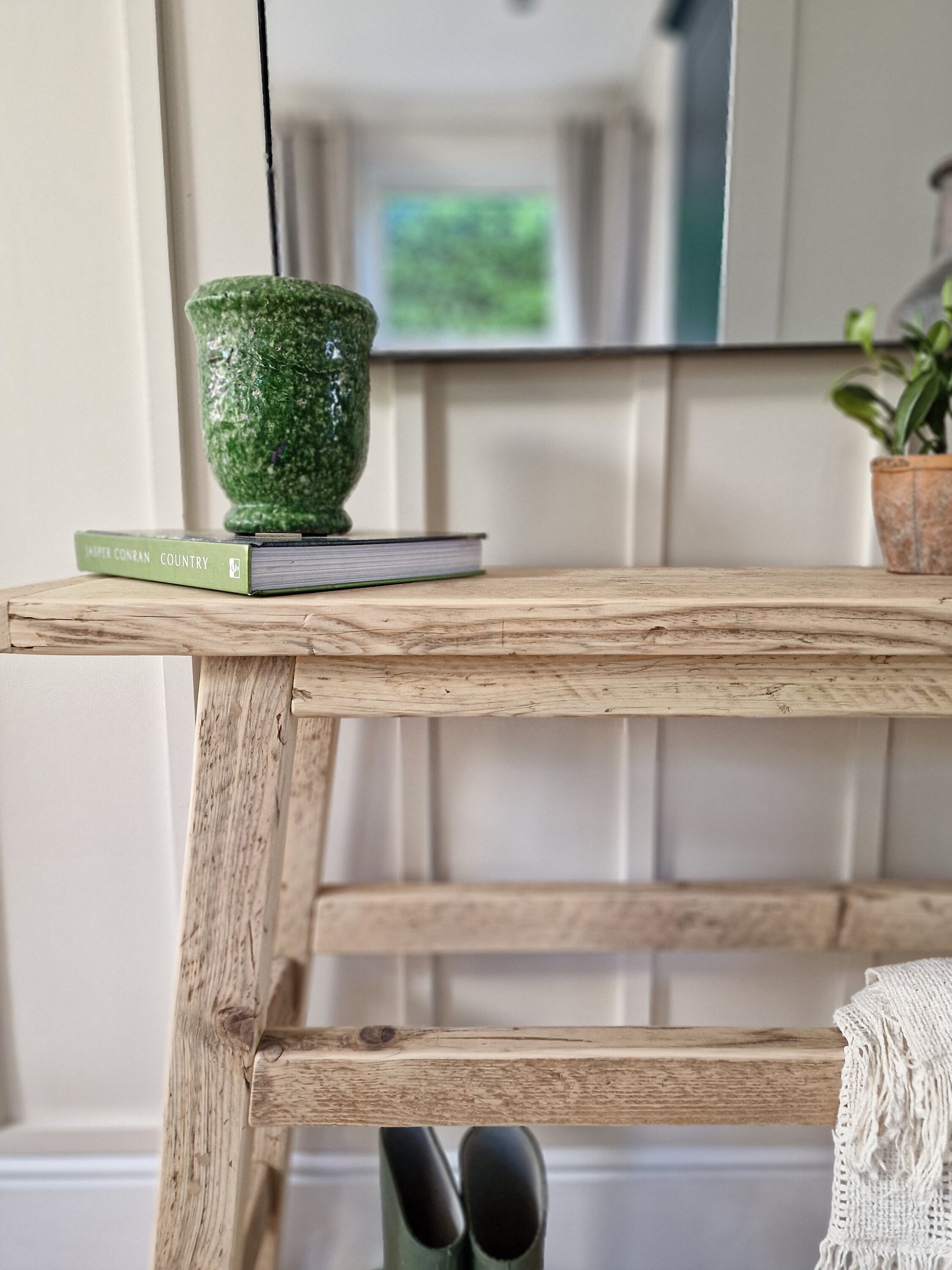 Reclaimed Wood Console Table Rustic Narrow Solid Wood Hall Table