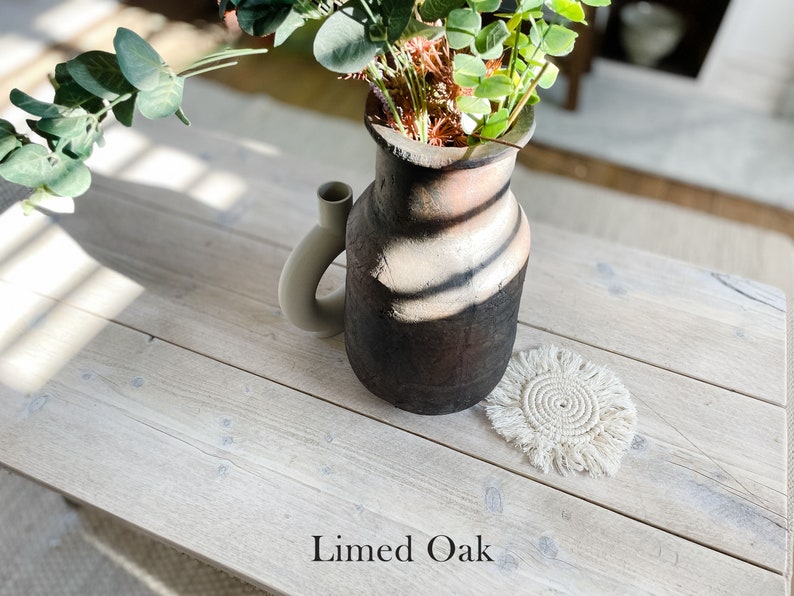 Petite table d'appoint rustique Table de chevet en bois de récupération Tabouret en bois The Splay Limed Oak