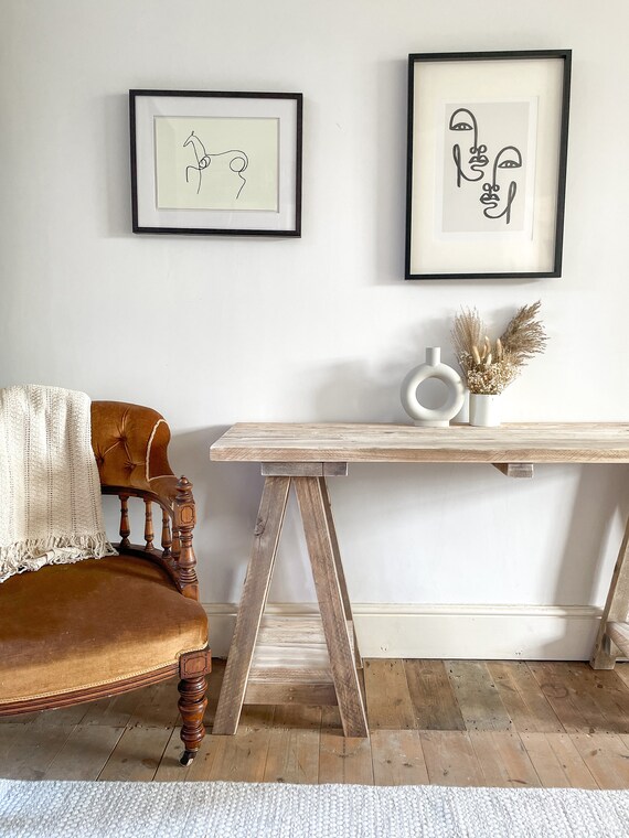 Rustic Console Table Reclaimed Wood Trestle Denmark Rustic Console Table Reclaimed Wood, Reclaimed Wood Console Table With Stools