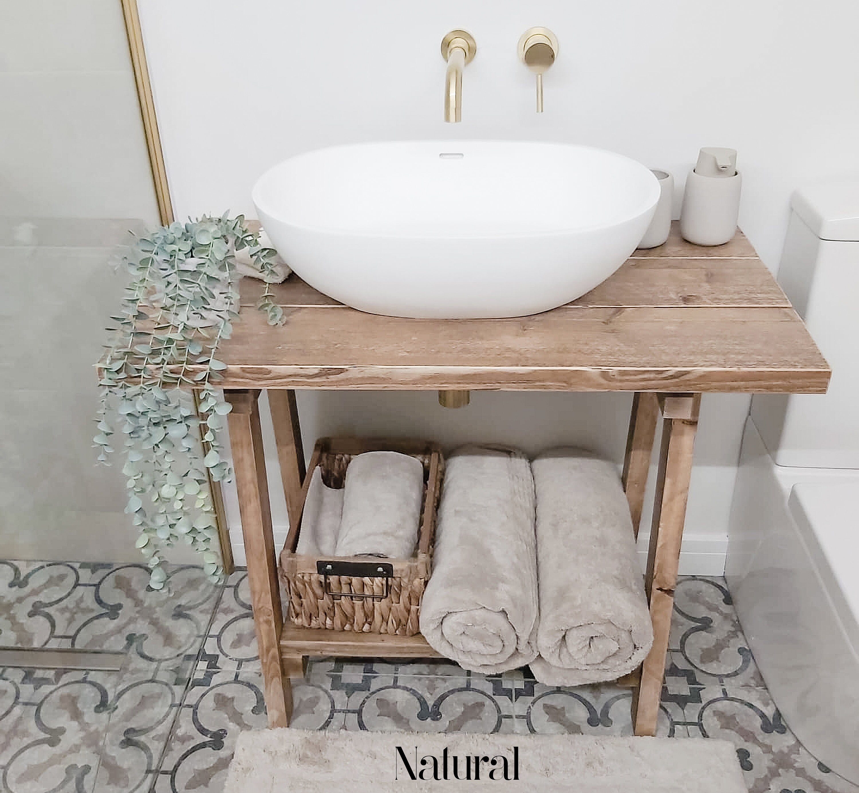 Rustic Vanity Unit Vintage Wooden Bathroom Sink Unit - Etsy UK