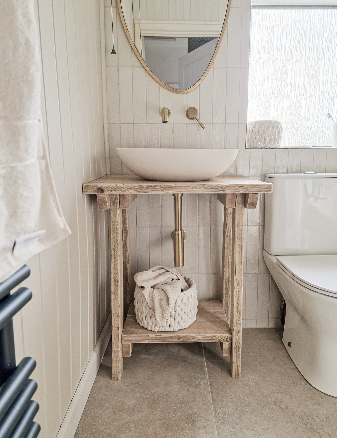 Rustic Vanity Unit Vintage Wooden Bathroom Sink Unit - Etsy UK