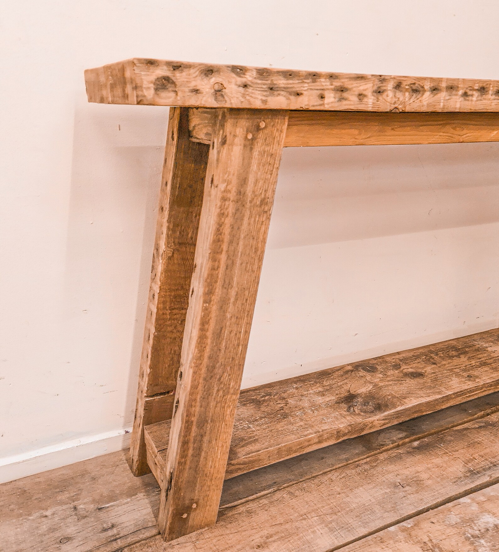 Narrow Rustic Hall Table Reclaimed Wood Console Table Etsy