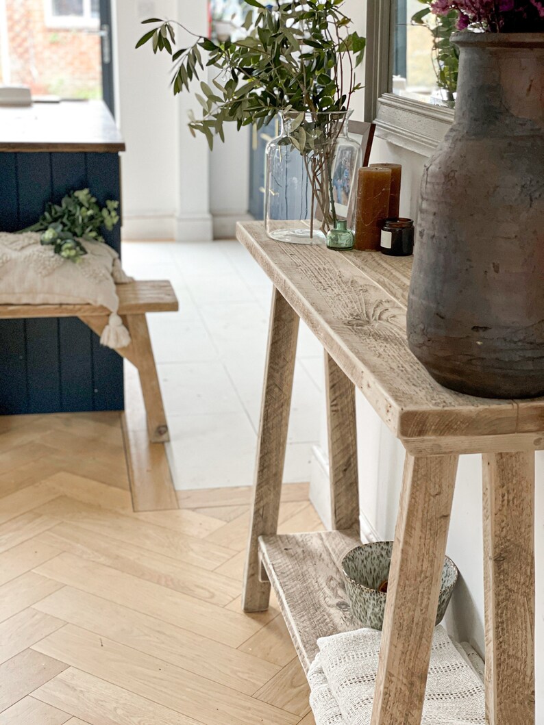 Rustic Console Table Narrow Reclaimed Wood Console Table and - Etsy