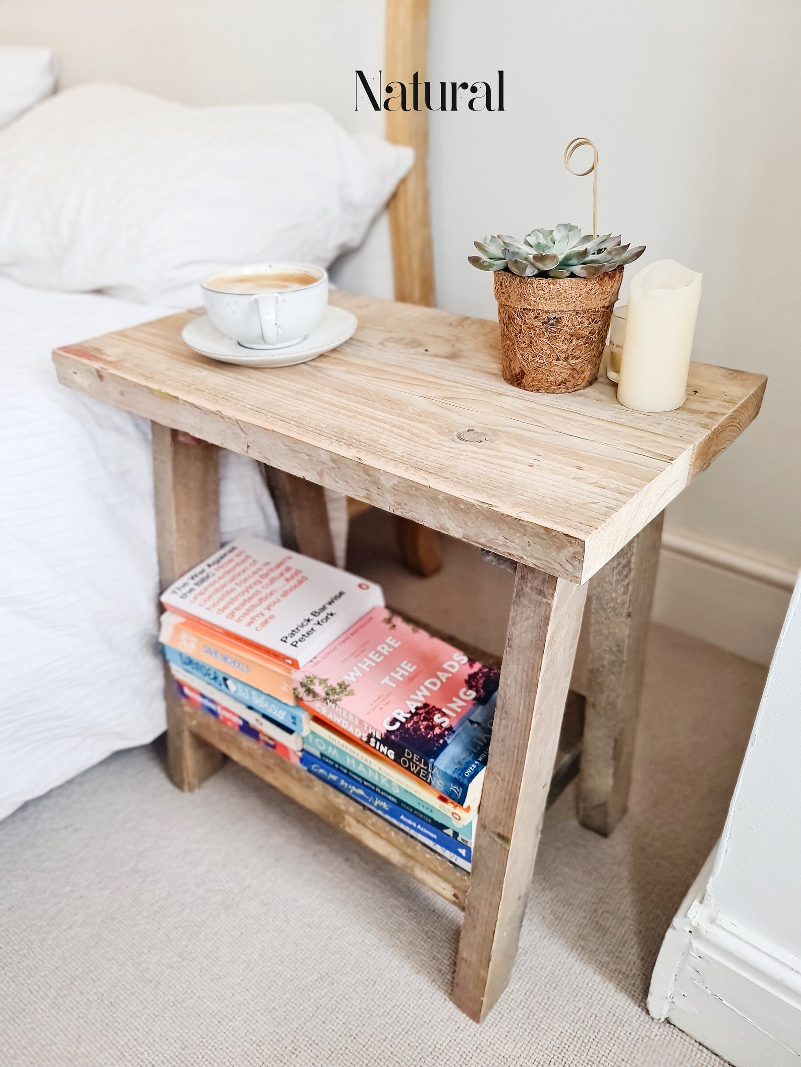 Small Rustic Side Table Reclaimed Wood Bedside Table Etsy UK