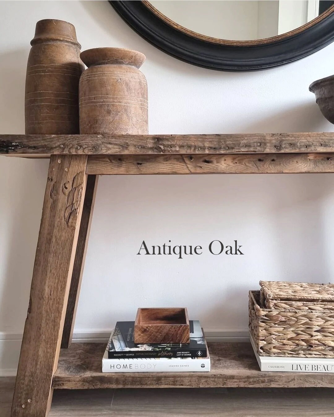 Rustic Console Table Narrow Reclaimed Wood Console Table and Radiator Table  Solid Wood Hall Table. 'the Splay Console' 