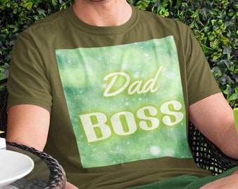 Dad Boss Bleach Splatter T-shirt à manches courtes en jersey unisexe