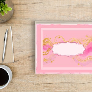 Pink and Gold Wave Planner Cover