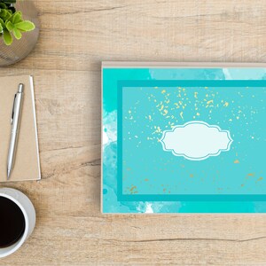 Aqua with Gold Antiquing Planner Cover