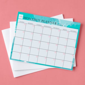 Aqua Monthly Planner Page