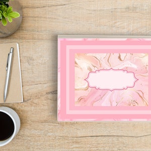 Pink and Gold Marble Planner Cover