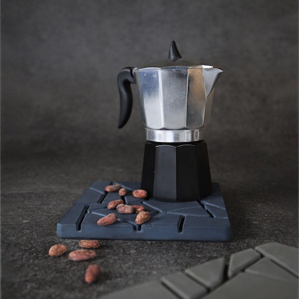 Minimalist Geometric Countertop Trivet, Gray Concrete Geometric Hot Plate, Industrial Kitchen Island Accessories, Cement Tabletop Decor