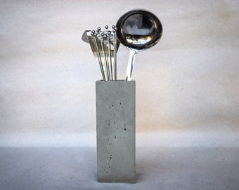 Utensil Crock, Concrete Utensil Holder, Kitchen Utensil, Utensil Jar, Office Pen Holder, Utensil Organizer, Cooking Utensils, Spoon Holder