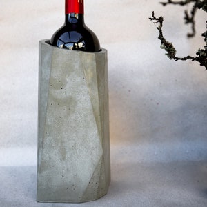 Concrete Wine Cooler, Elegant Geometric Wine Bottle Chiller, Unique Artisan Wine Accessories, Sophisticated Wine Centerpice, image 5