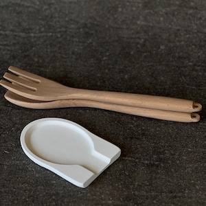 Repose-ustensiles de cuisine minimaliste, porte-cuillère fonctionnel en béton, repose-ustensiles de cuisine, ustensile de cuisine élégant, repose-cuillère pour cuisinière