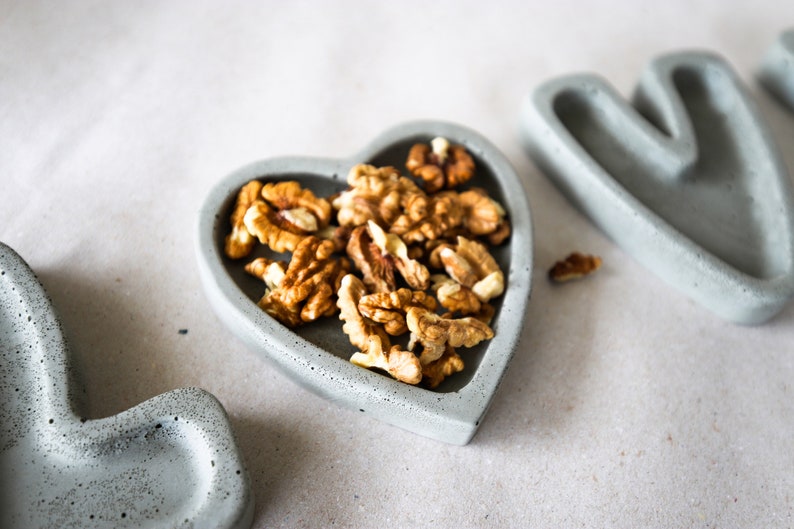 Concrete Decorative Bowls, Concrete Bowl Set, Nut Bowl with Concrete Love Letters, Serving Dish, Set Of 4 Bowls, Snack Bowls, Small Bowls