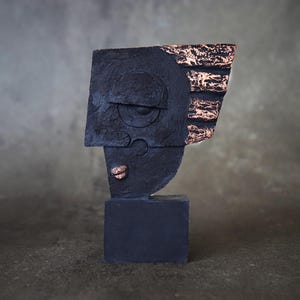 Abstract Concrete Face Sculpture, Modern Female Bust, Gift for Art Lovers, Handmade Art Decor, Photo Prop, Unique Gift for Her