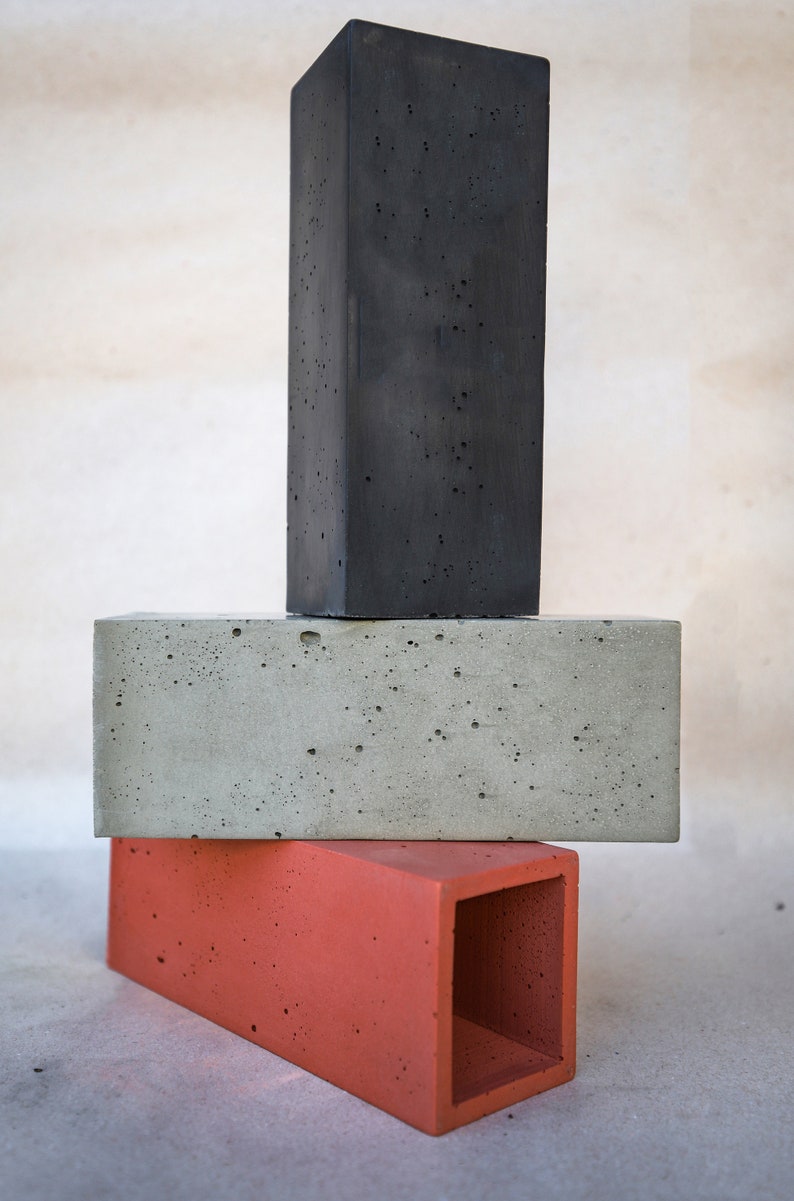 Concrete Utensil Holder, Concrete Utensil Crock, Concrete Kitchen Tool Holder, Geometric Vase, Concrete Utensil Organizer, Concrete Pot