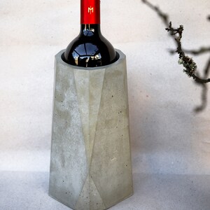Concrete Wine Cooler, Elegant Geometric Wine Bottle Chiller, Unique Artisan Wine Accessories, Sophisticated Wine Centerpice, image 3