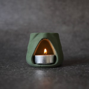 Emerald Essential Oil Burner, Concrete Aromatherapy Holder, Aromatherapy Burner, Aroma Oil Burner, Essential Oils Diffuser, Meditation item