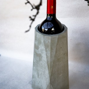 Concrete Wine Cooler, Elegant Geometric Wine Bottle Chiller, Unique Artisan Wine Accessories, Sophisticated Wine Centerpice, image 8