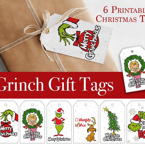 Christmas Grinch Gift Tags Printable Funny Christmas Gift Tags - Etsy