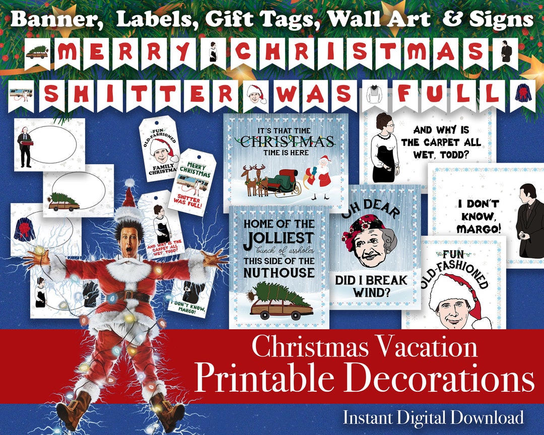 Christmas Vacation Decor Printable Christmas Decorations, Christmas
