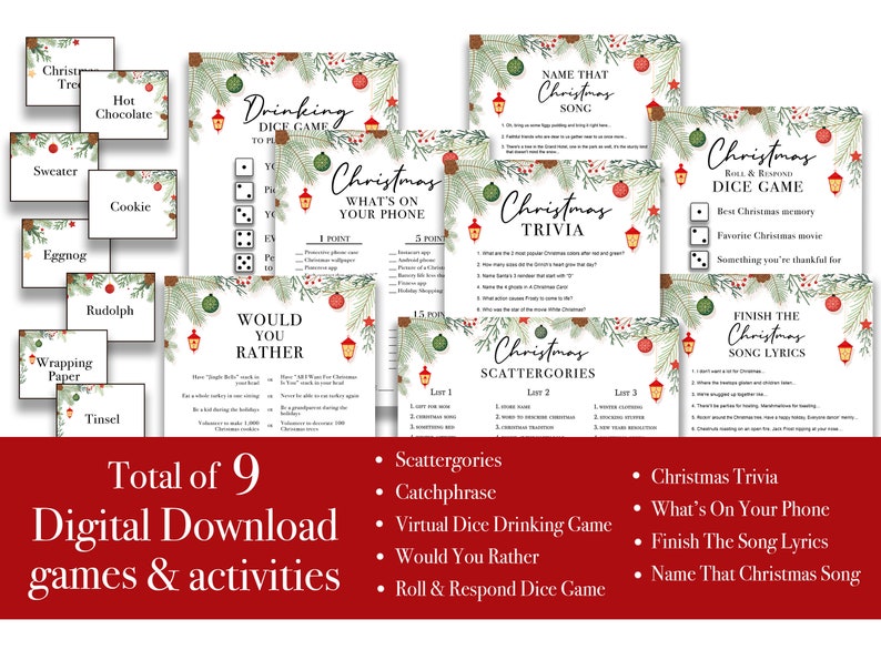 Virtual Christmas Games Pack Ultimate Holiday Zoom Games | Etsy