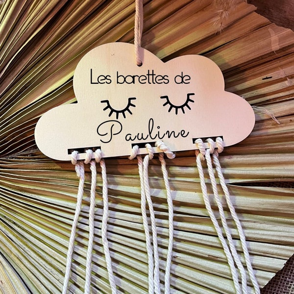 Porte barettes cheveux décoration personnalisé petite fille - chambre décoration enfant - cadeau nouveau née, anniversaire