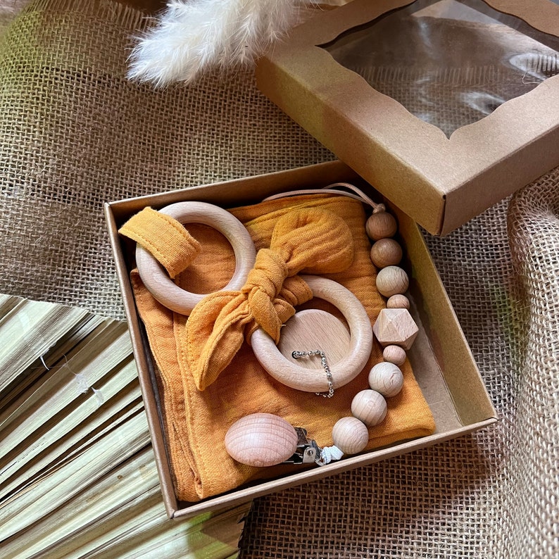Cotton gas birth box / customizable baby box birth gift, birth souvenir, pacifier clip, cuddly toy, engraved medallion image 6