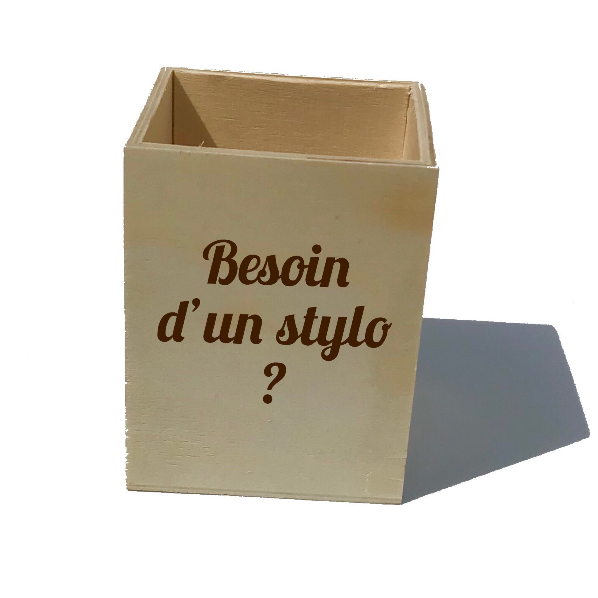 Pot à Crayon en Bois Personnalisable