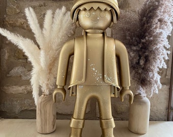 Playmobil xxl custom décoratif Gold éclat / statue popart, artoy, moderne artistique…