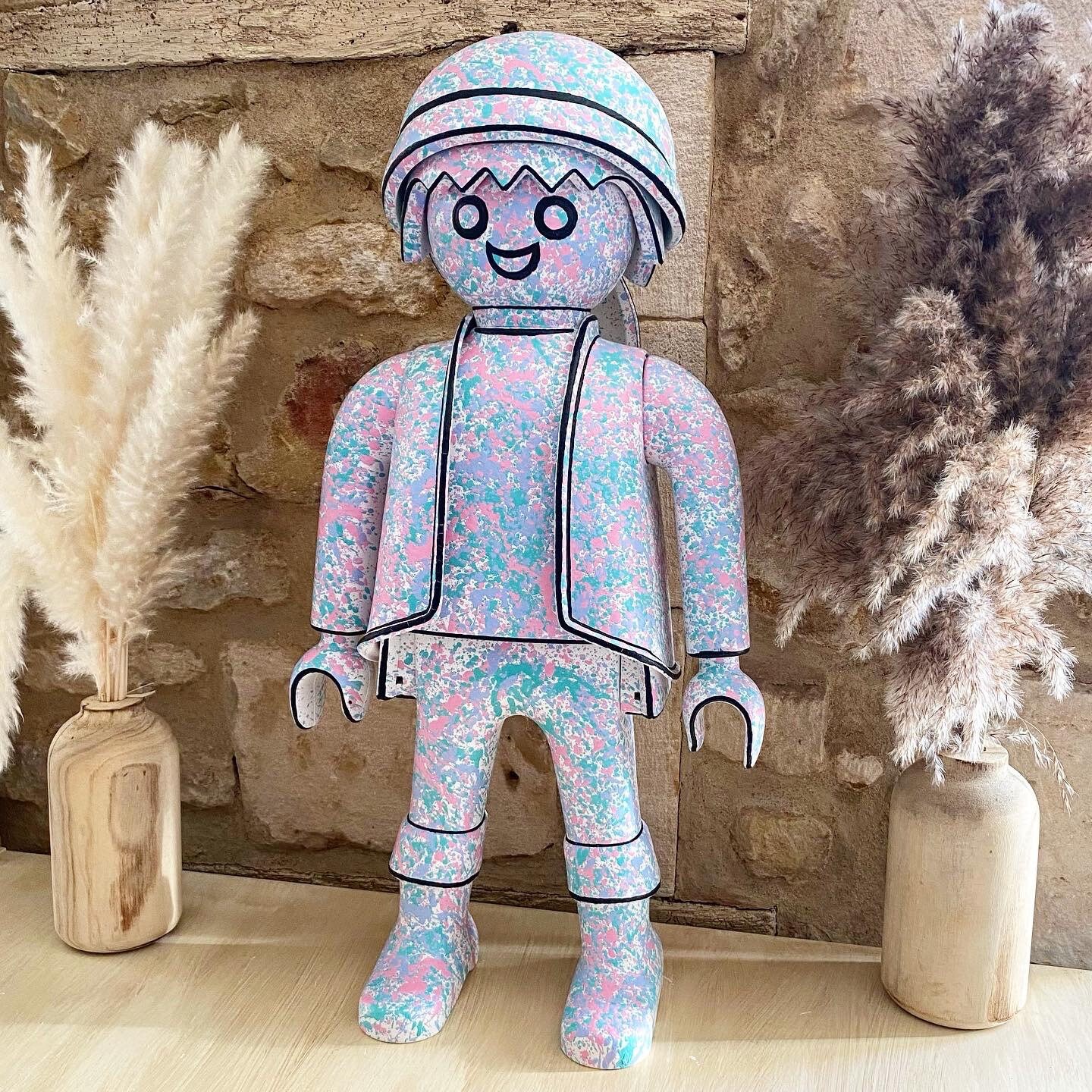 Playmobil Custom Décoratif Pastel, Statut Décoration Popart...