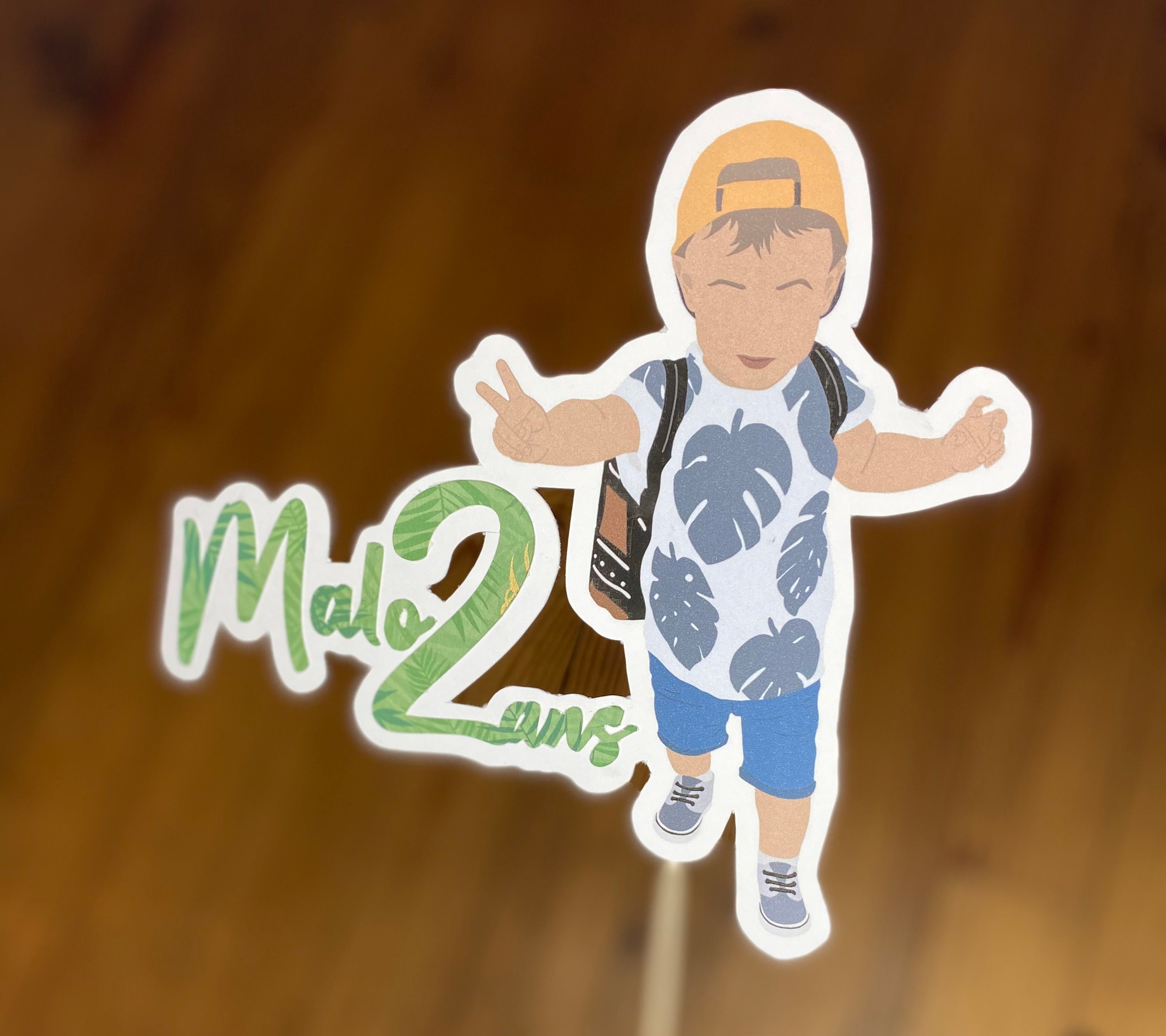 Cake Topper Dessin Personnalisé A Partir d'une Photo, Nom et Âge, Décoration Gâteau...