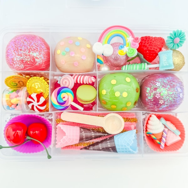 Ice cream Playdough Kit, Play dough kit, playdoh kit, sensory kit, sensory box,Kids gift, Stocking stuffer,gift for girls,Christmas Gift